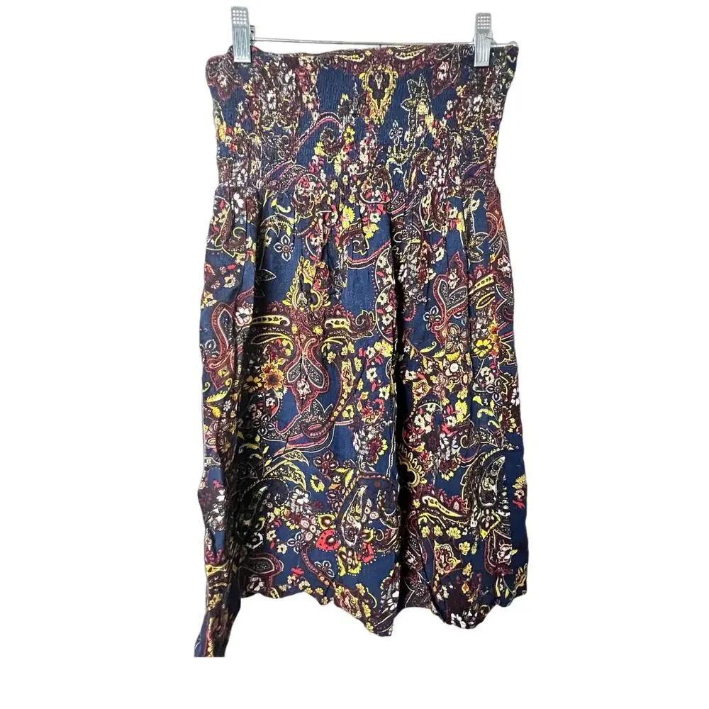 Justify Women's Strapless Floral Print Beach Cover Up Style Dress Sz M - Picture 3 of 11